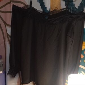 Rue21 Black Lace-Trimmed Off-Shoulder Blouse